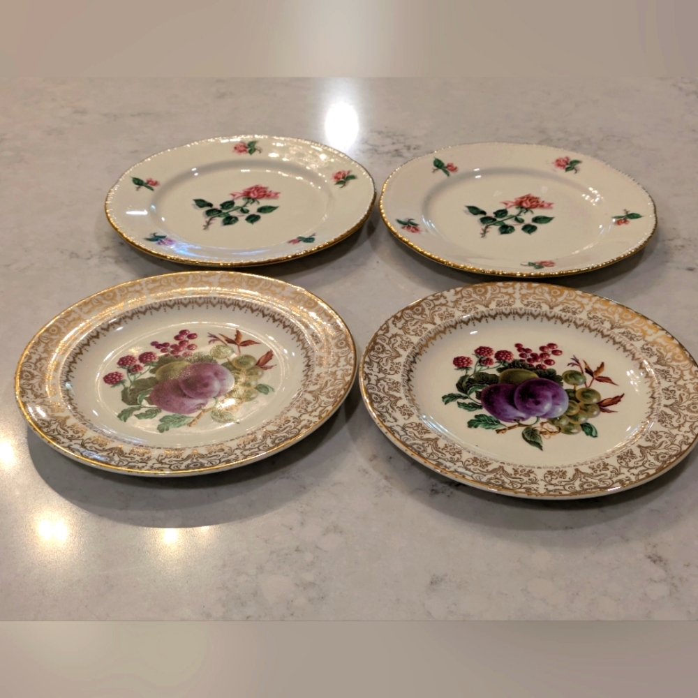 2 PC Vintage Salon and 2 PC Vintage Homer Plates